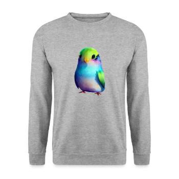 Budgie Bird Owner Bird Cockatiel - Unisex Sweatshirt - salt & pepper - Front - Alina (178cm) & Michal (187cm)
