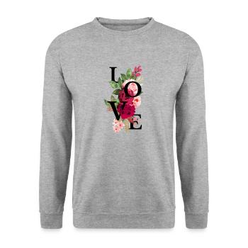Love flowers - Unisex Sweatshirt - salt & pepper - Front - Alina (178cm) & Michal (187cm)