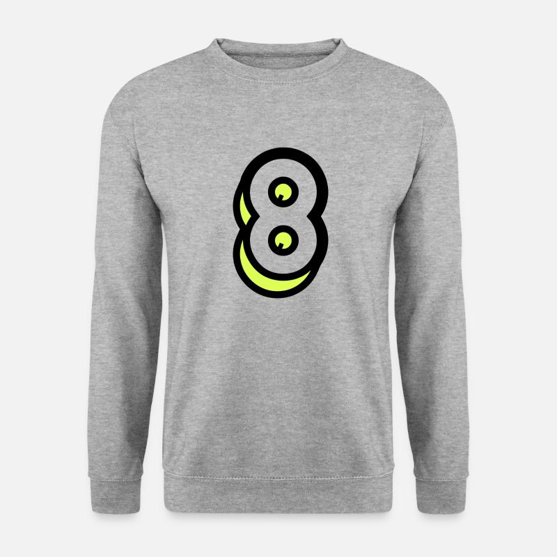 8 JAHRE. 8. JUBILÄUM. GEBURTSTAG 8 JAHRE - Unisex Pullover - Weißgrau meliert