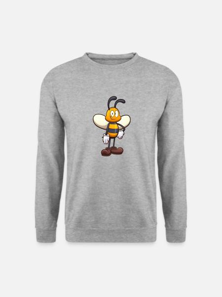 Friendly Cute Cartoon Bee - Unisex Sweatshirt - salt & pepper