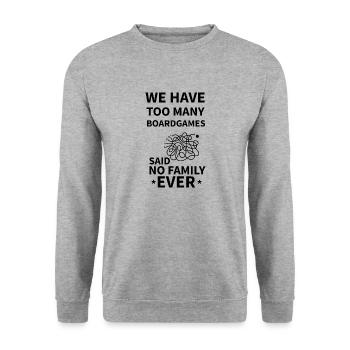 Boardgame Chess Backgammon Game Night - Unisex Sweatshirt - salt & pepper - Front - Alina (178cm) & Michal (187cm)