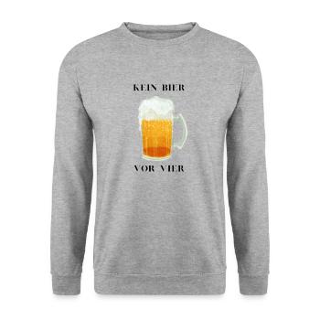 Bier - Unisex Pullover - Weißgrau meliert - Vorne - Alina (178cm) & Michal (187cm)