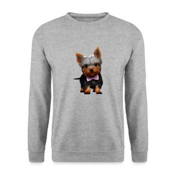 Propriétaire de chien Yorkshire Terrier chiot - Sweat-shirt Unisexe - gris chiné - Devant - Alina (178cm) & Michal (187cm)