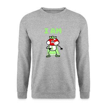 I am L! - Unisex Sweatshirt - salt & pepper - Front - Alina (178cm) & Michal (187cm)