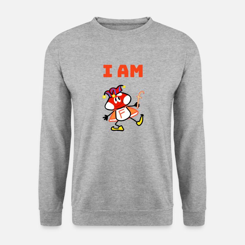 I AM F - Unisex Pullover - Weißgrau meliert