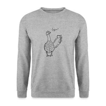 Gans guter Kaffe - Unisex Pullover - Weißgrau meliert - Vorne - Alina (178cm) & Michal (187cm)