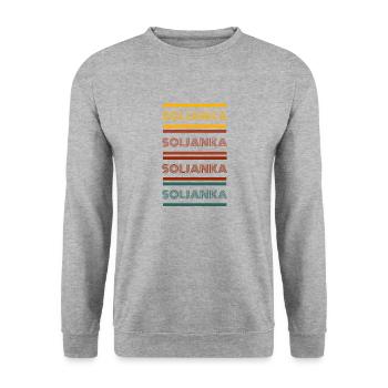 Rétro Solyanka - Sweat-shirt Unisexe - gris chiné - Devant - Alina (178cm) & Michal (187cm)