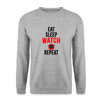 Eat sleep tv repeat - Unisex Sweatshirt - salt & pepper - Front - Alina (178cm) & Michal (187cm)