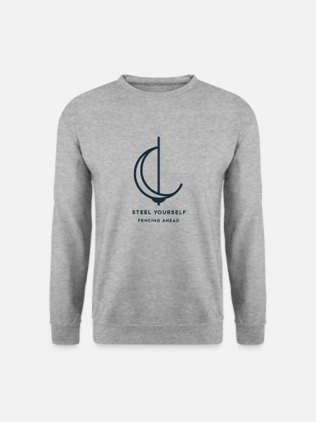 "Get ready, fencing forward", einfacher Slogan - Unisex Pullover - Weißgrau meliert