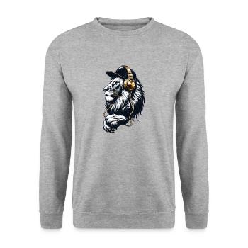 Urbain Roi de la Jungle - Sweat-shirt Unisexe - gris chiné - Devant - Alina (178cm) & Michal (187cm)