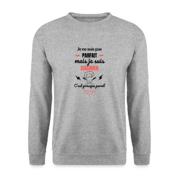 Not Perfect Cook Humor Kitchen Man Gift - Unisex Sweatshirt - salt & pepper - Front - Alina (178cm) & Michal (187cm)