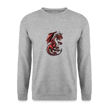 Vintage Dragon rampant - Unisex Sweatshirt - salt & pepper - Front - Alina (178cm) & Michal (187cm)