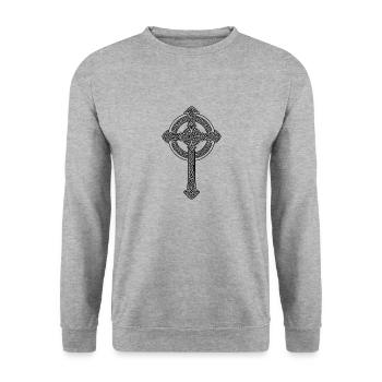 Croix celtique - Sweat-shirt Unisexe - gris chiné - Devant - Alina (178cm) & Michal (187cm)