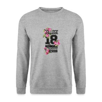 Belle femme peinture art visage femme colorée - Sweat-shirt Unisexe - gris chiné - Devant - Alina (178cm) & Michal (187cm)