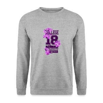 Schöne weibliche Malkunst Gesicht bunte Frau - Unisex Pullover - Weißgrau meliert - Vorne - Alina (178cm) & Michal (187cm)