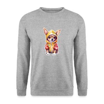 Funny Chihuahua in dog clothes. - Unisex Sweatshirt - salt & pepper - Front - Alina (178cm) & Michal (187cm)