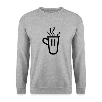 cup of coffee - Unisex Sweatshirt - salt & pepper - Front - Alina (178cm) & Michal (187cm)