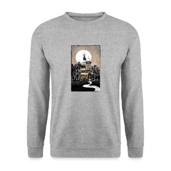 Halloween Haunted Mansion - Unisex Sweatshirt - salt & pepper - Front - Alina (178cm) & Michal (187cm)