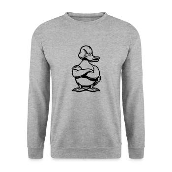 Bande dessinée Duck Duck - Sweat-shirt Unisexe - gris chiné - Devant - Alina (178cm) & Michal (187cm)