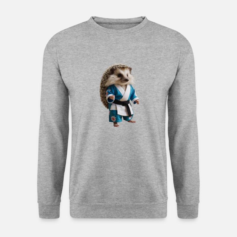 Sportlicher Igel - Unisex Pullover - Weißgrau meliert