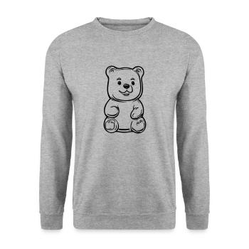 Teddy Bear - Unisex Sweatshirt - salt & pepper - Front - Alina (178cm) & Michal (187cm)