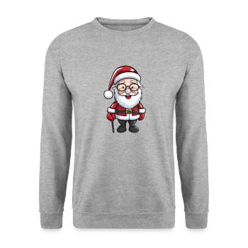 Père Noël Illustration de bande dessinée - Sweat-shirt Unisexe - gris chiné - Devant - Alina (178cm) & Michal (187cm)