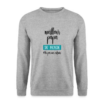 World's Best Dad, Father's Day Gift - Unisex Sweatshirt - salt & pepper - Front - Alina (178cm) & Michal (187cm)
