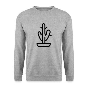 Kaktus - Unisex Pullover - Weißgrau meliert - Vorne - Alina (178cm) & Michal (187cm)