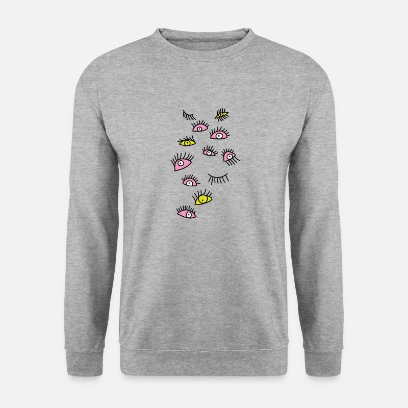 Open Eyes Auge Watch - Unisex Pullover - Weißgrau meliert