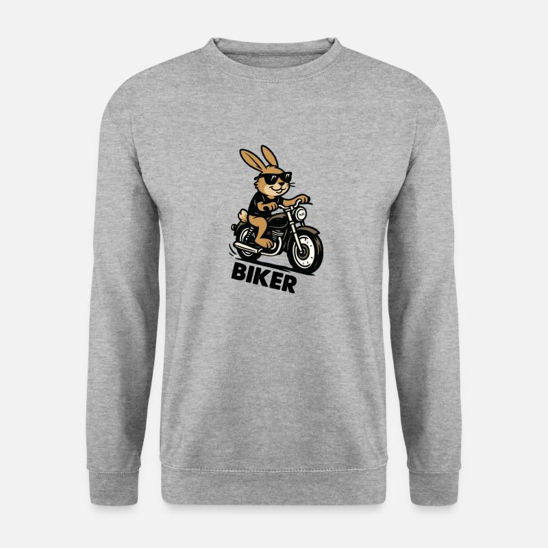 hase biker - Unisex Pullover - Weißgrau meliert