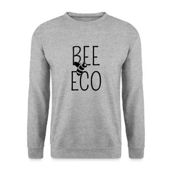 Bee eco 💚 Ecology - Bee - Ecological - Unisex Sweatshirt - salt & pepper - Front - Alina (178cm) & Michal (187cm)