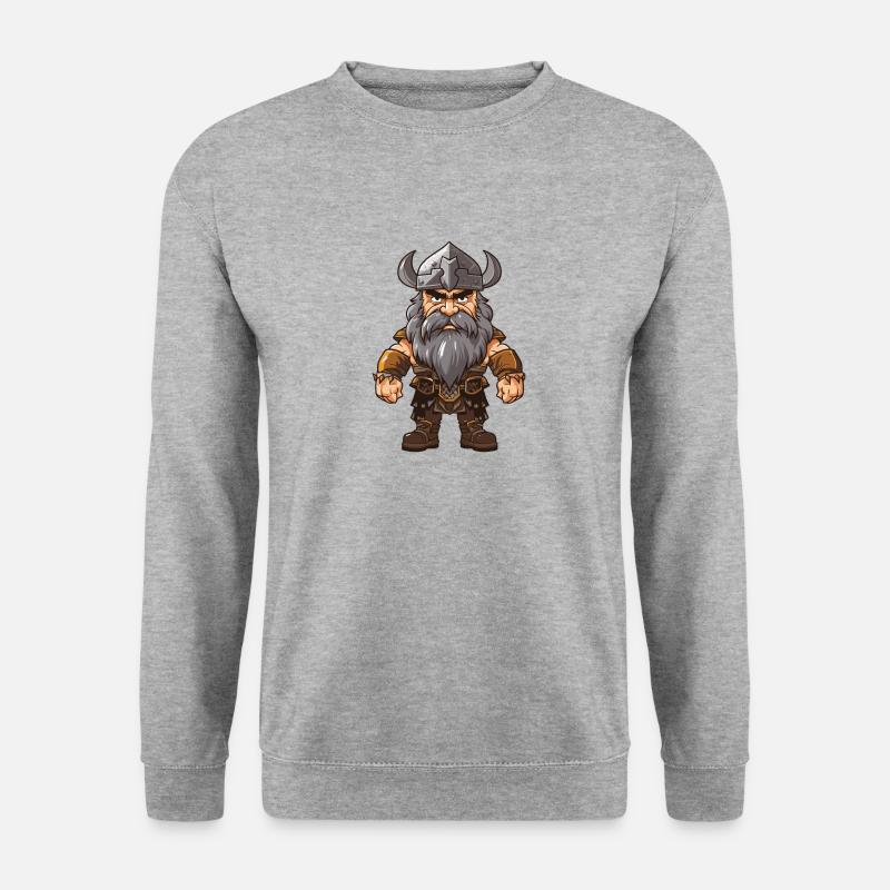 Wikinger Valhalla Krieger Odin - Unisex Pullover - Weißgrau meliert