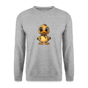 Canard Halloween Bande dessinée drôle - Sweat-shirt Unisexe - gris chiné - Devant - Alina (178cm) & Michal (187cm)