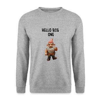 Bonjour le grand - Sweat-shirt Unisexe - gris chiné - Devant - Alina (178cm) & Michal (187cm)