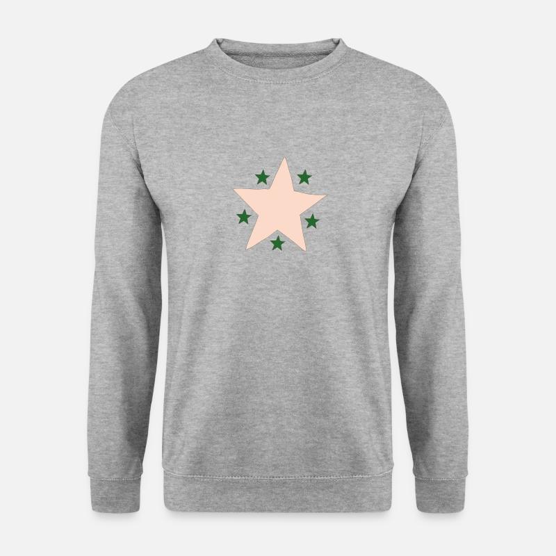 stern rosa grün - Unisex Pullover - Weißgrau meliert