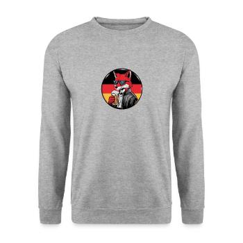 Fuchs Bier Geschenk - Unisex Pullover - Weißgrau meliert - Vorne - Alina (178cm) & Michal (187cm)