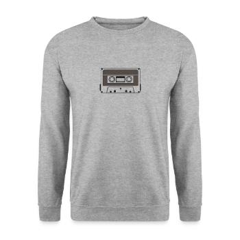 Kassette - Unisex Pullover - Weißgrau meliert - Vorne - Alina (178cm) & Michal (187cm)