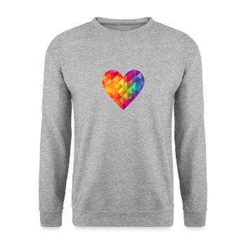 LGBTQIA+ Heart, Love & Support - Unisex Sweatshirt - salt & pepper - Front - Alina (178cm) & Michal (187cm)