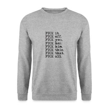 Fuck you Fuck tout provocant cadeau drôle - Sweat-shirt Unisexe - gris chiné - Devant - Alina (178cm) & Michal (187cm)