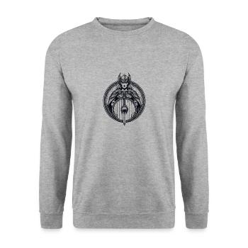 Norse Viking Valkyrie Shieldmaiden - Unisex Sweatshirt - salt & pepper - Front - Alina (178cm) & Michal (187cm)