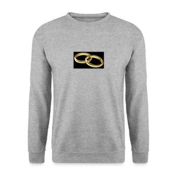 Eheringe - Unisex Pullover - Weißgrau meliert - Vorne - Alina (178cm) & Michal (187cm)