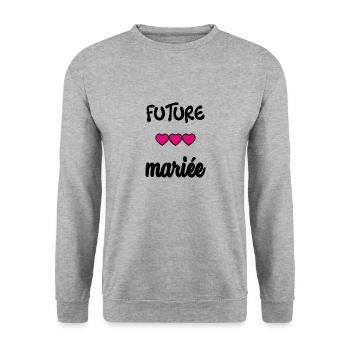 Bachelorette party. WEDDING. TEAM. TEAM BRIDE. BRIDE-TO-BE - Unisex Sweatshirt - salt & pepper - Front - Alina (178cm) & Michal (187cm)