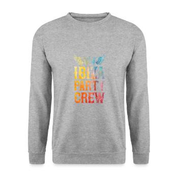 Dicton de l’équipage de la fête d’Ibiza - Sweat-shirt Unisexe - gris chiné - Devant - Alina (178cm) & Michal (187cm)