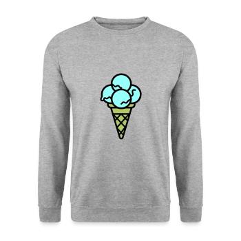 Eicreme Eis Lecker - Unisex Pullover - Weißgrau meliert - Vorne - Alina (178cm) & Michal (187cm)