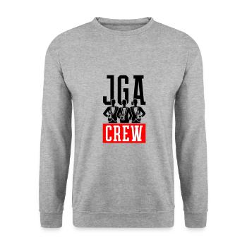 Jga Crew Bräutigam Team - Unisex Pullover - Weißgrau meliert - Vorne - Alina (178cm) & Michal (187cm)