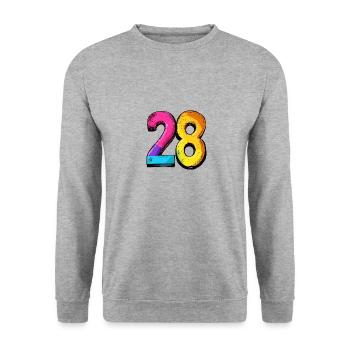 28 Number symbol - Unisex Sweatshirt - salt & pepper - Front - Alina (178cm) & Michal (187cm)