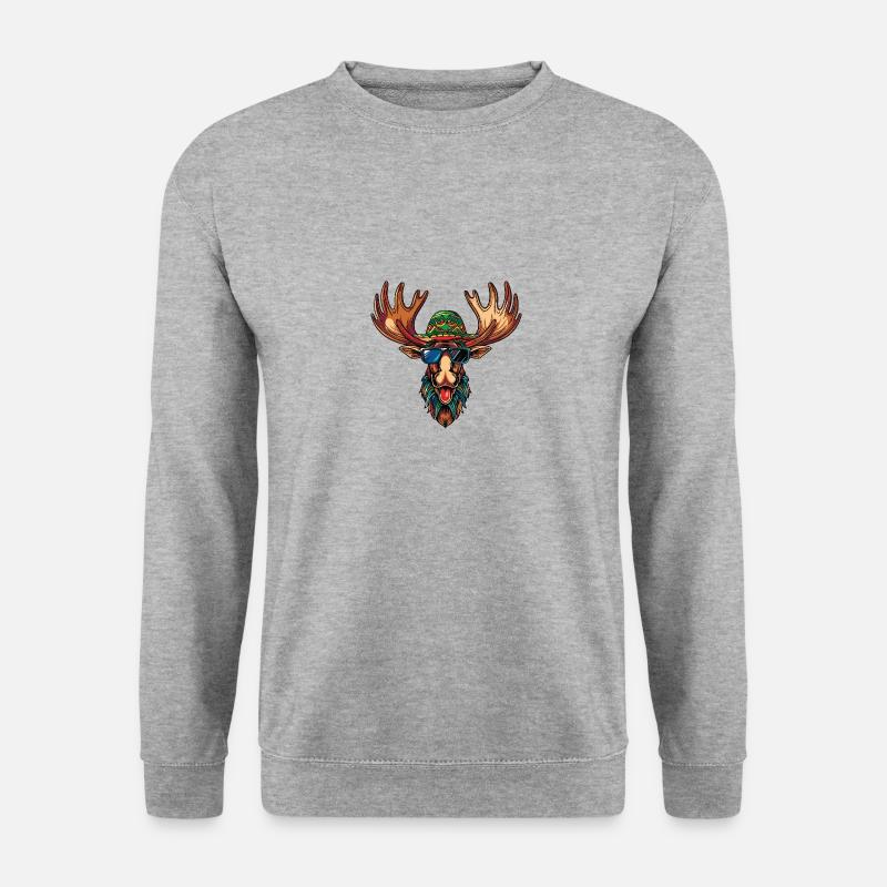 Moose Comic Funny Sombrero - Unisex Sweatshirt - salt & pepper
