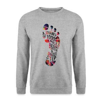 Walking Walk Footprint Miles Step Running Women - Unisex Sweatshirt - salt & pepper - Front - Alina (178cm) & Michal (187cm)