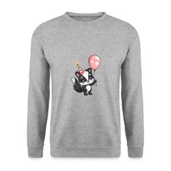 Skunk Birthday Comic - Unisex Sweatshirt - salt & pepper - Front - Alina (178cm) & Michal (187cm)