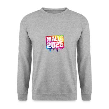 Malle 2025 - Unisex Pullover - Weißgrau meliert - Vorne - Alina (178cm) & Michal (187cm)